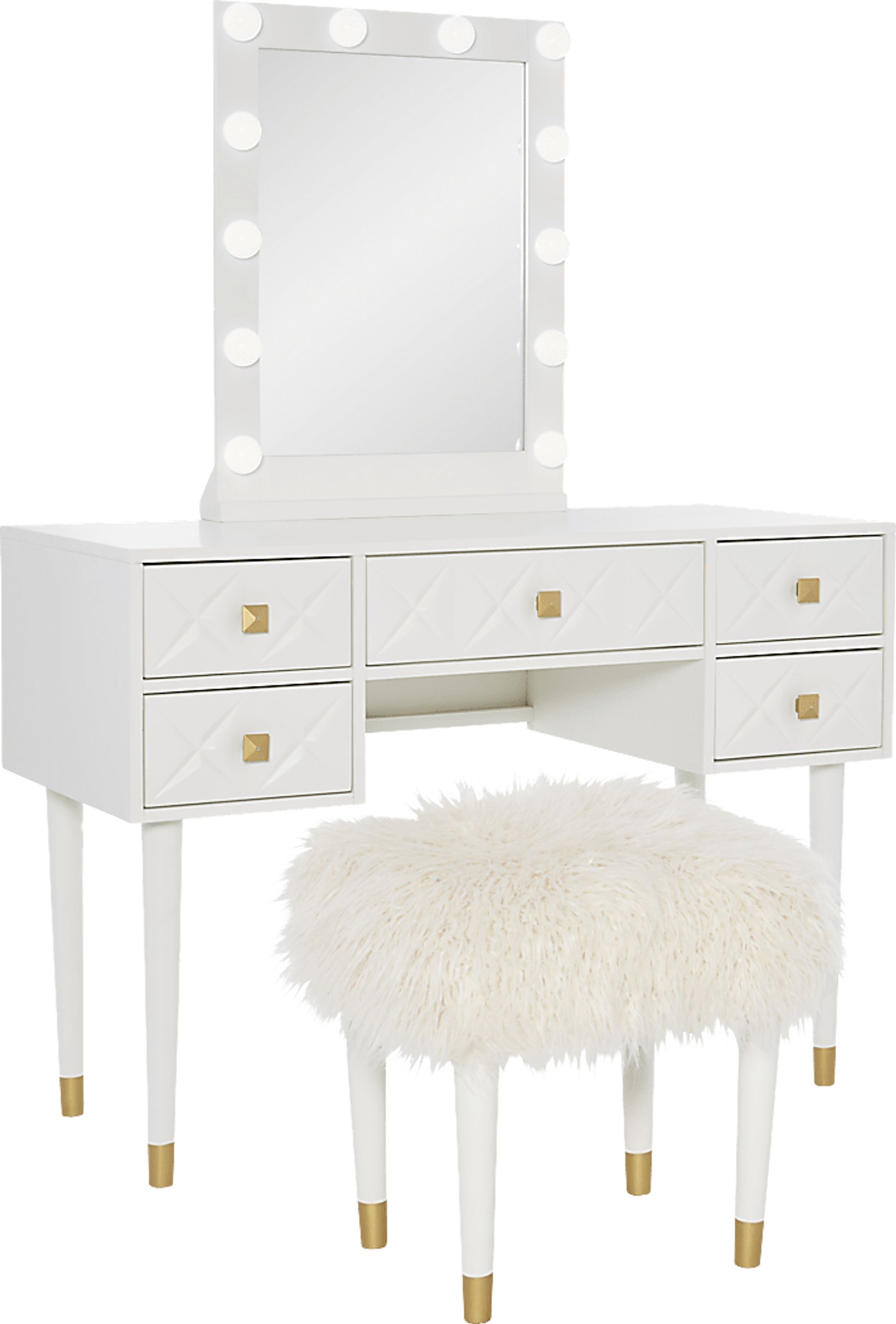 Roselem White Vanity Set - Image 16