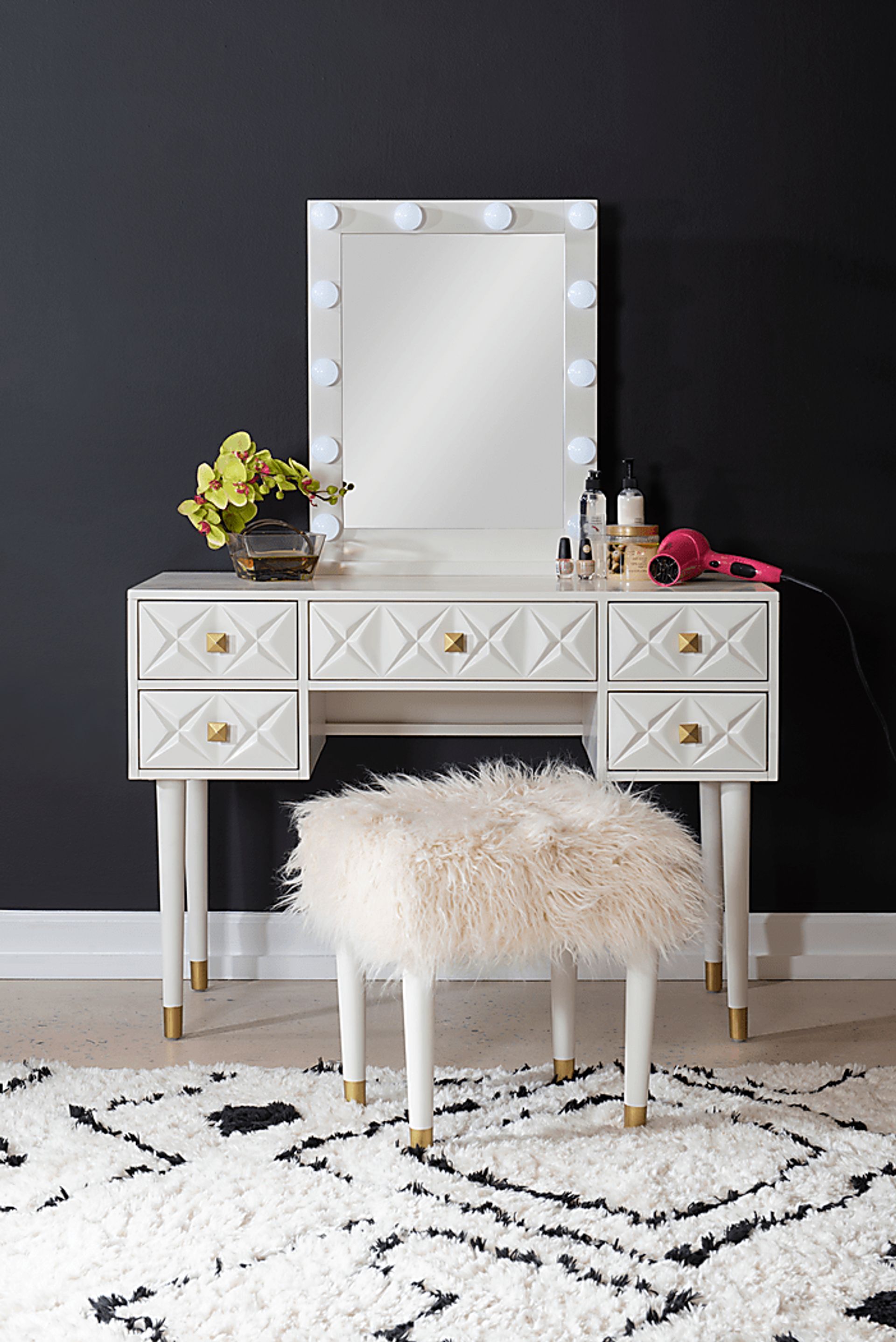 Roselem White Vanity Set - Image 2