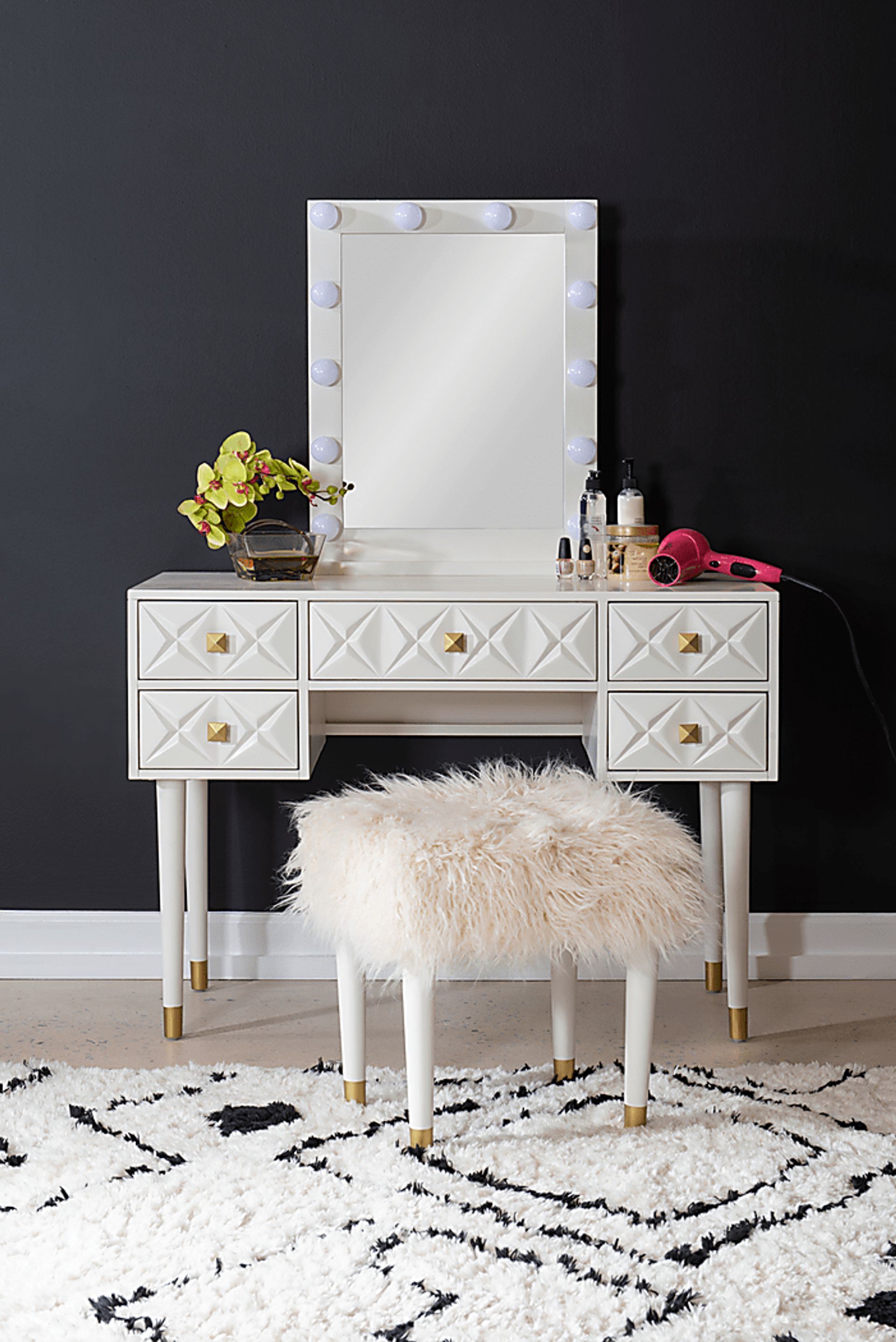 Roselem White Vanity Set - Image 3