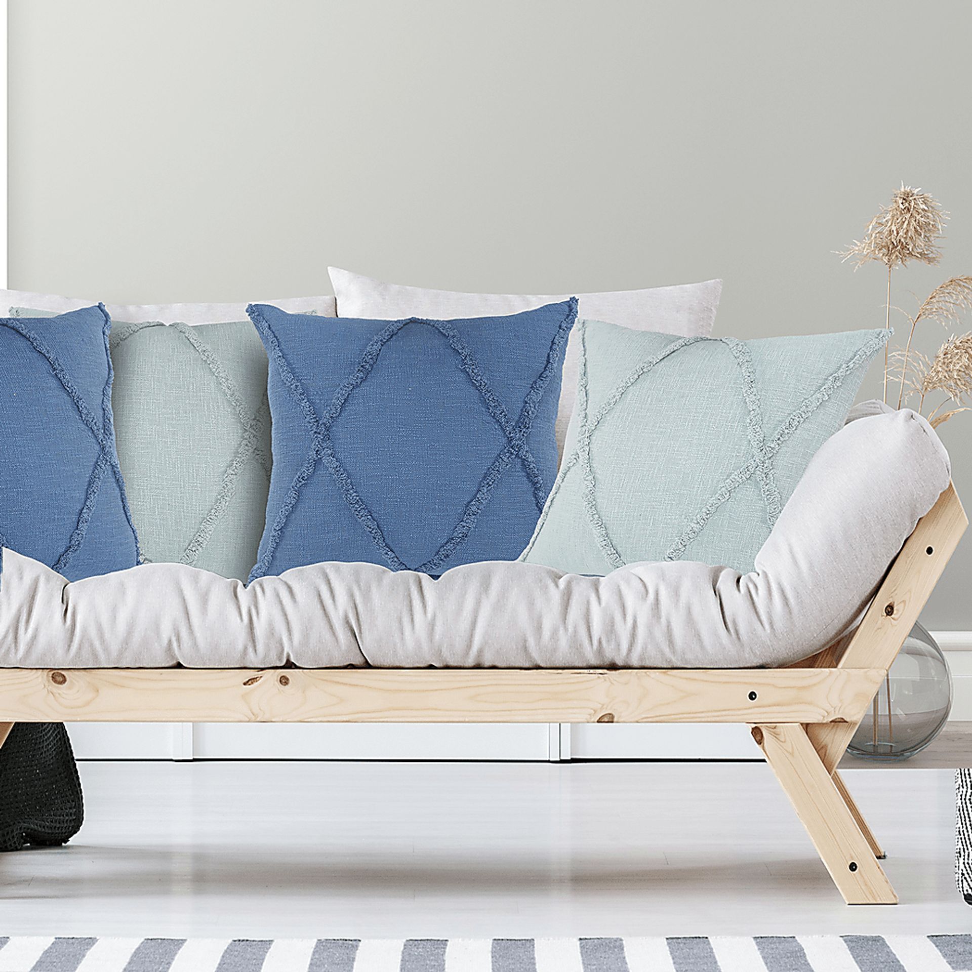 Rosellar Blue Throw Pillow - Image 2