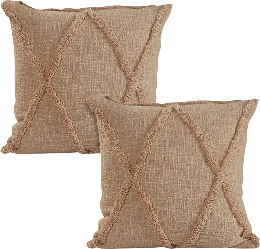 Rosellar Brown Accent Pillow Set of 2
