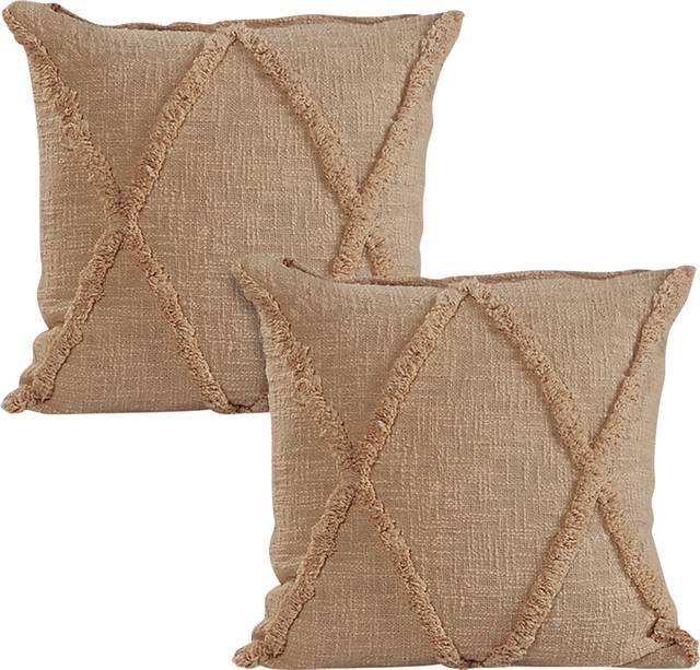Rosellar Brown Accent Pillow Set of 2 - Thumbnail - Image 1