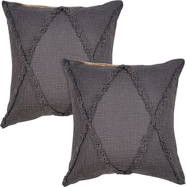 Rosellar Dark Gray Accent Pillow Set of 2