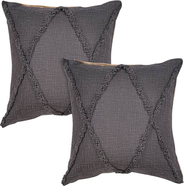 Rosellar Dark Gray Accent Pillow Set of 2 - Thumbnail - Image 1