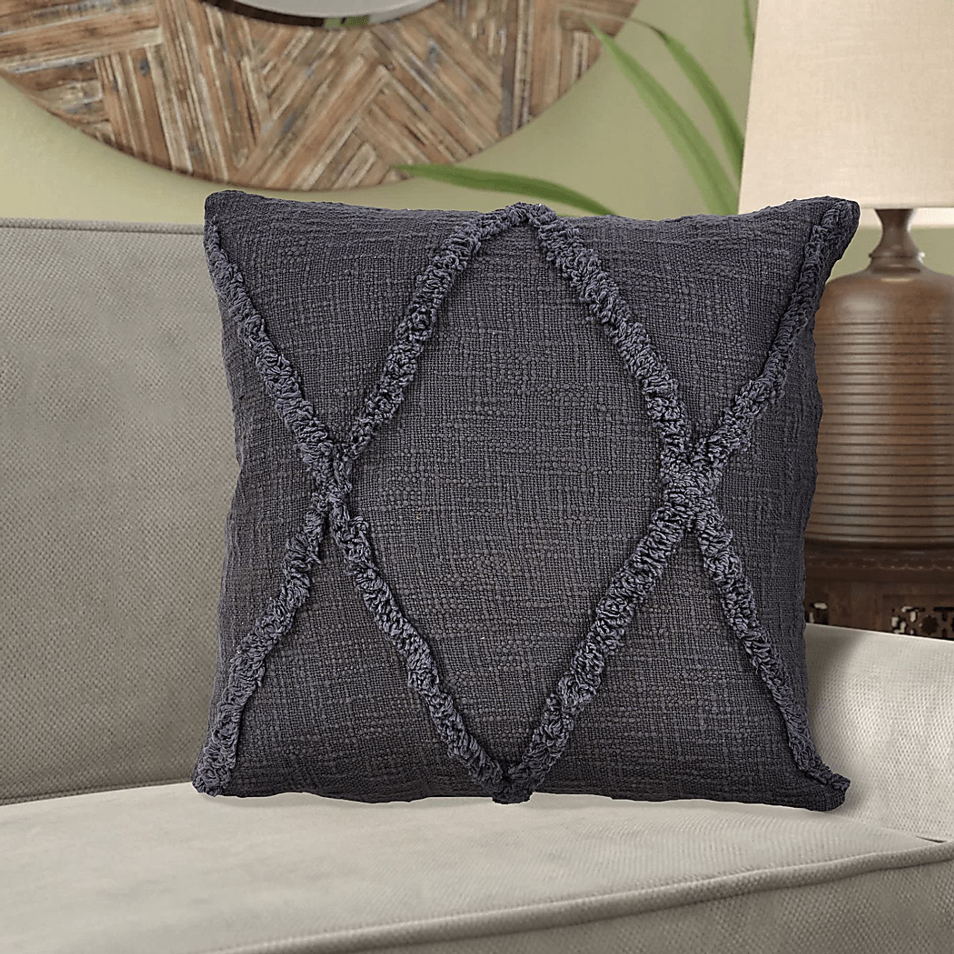 Rosellar Dark Gray Throw Pillow - Image 2