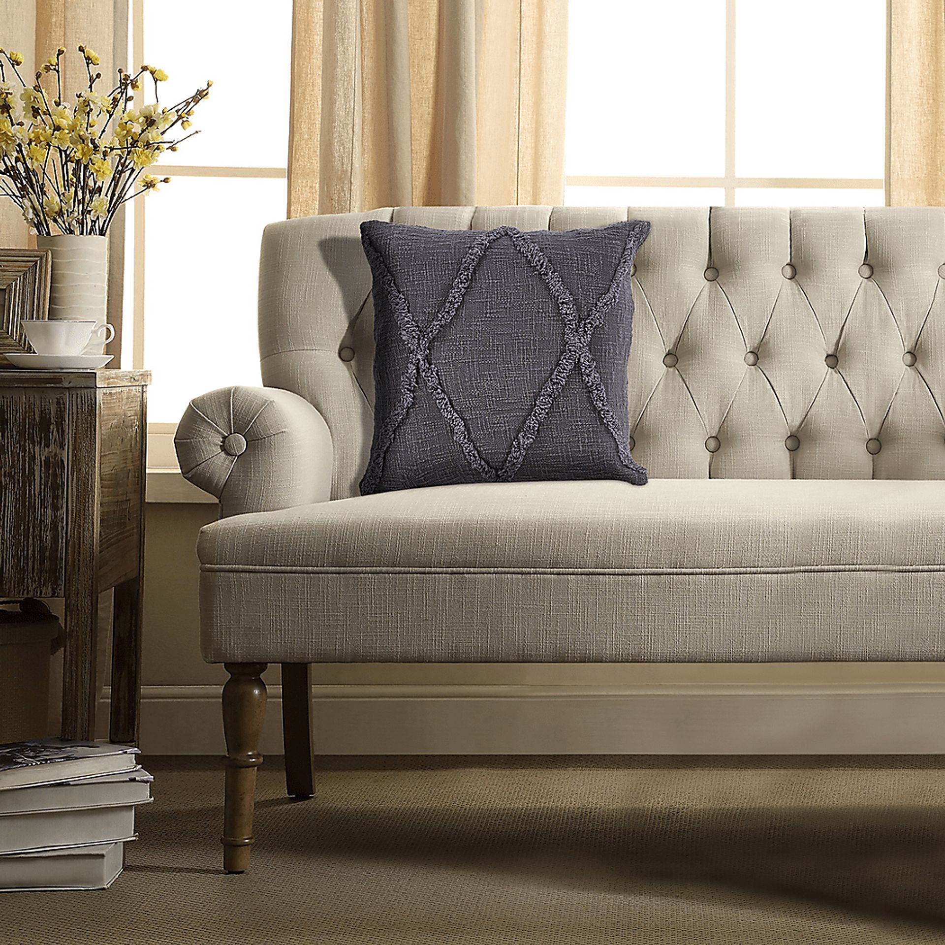 Rosellar Dark Gray Throw Pillow - Image 3