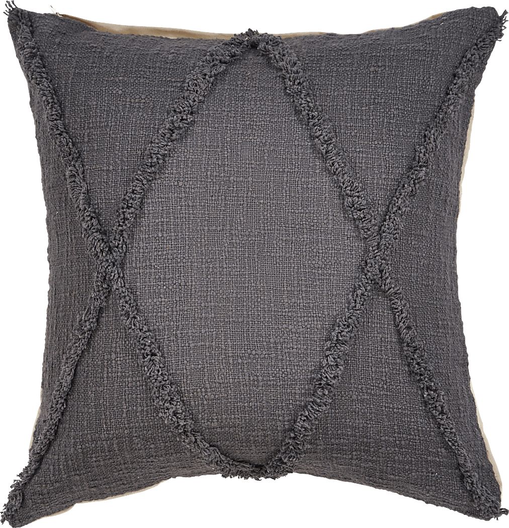 Rosellar Dark Gray Throw Pillow