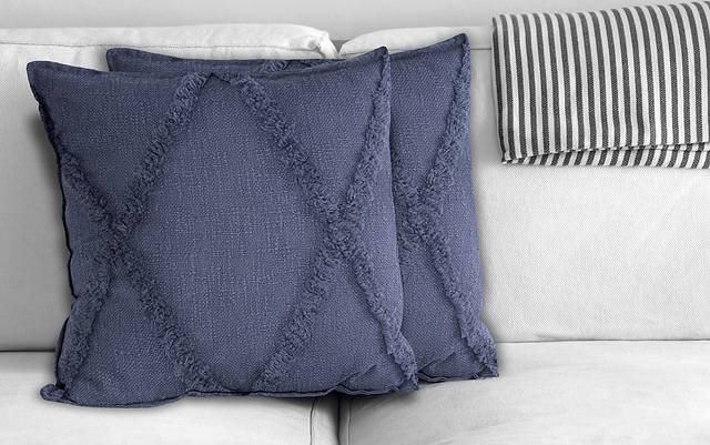 Rosellar Denim Accent Pillow Set of 2 - Thumbnail - Image 2