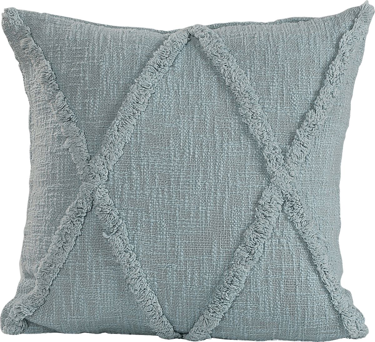 Rosellar Light Blue Cotton Fabric Throw Pillow | Rooms to Go