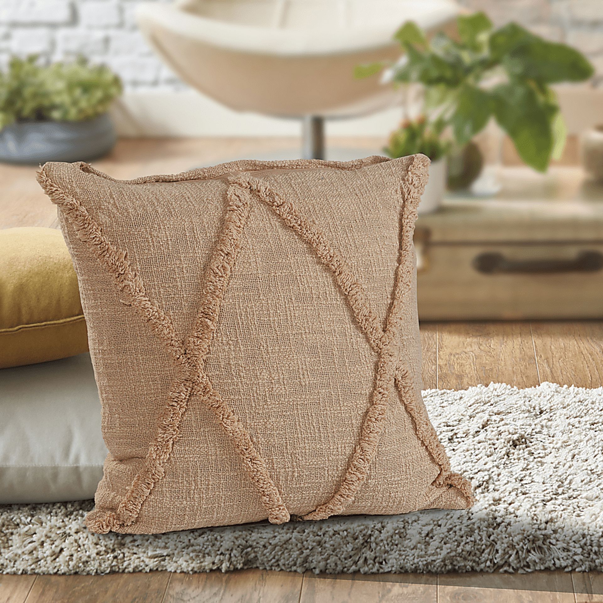 Rosellar Light Brown Throw Pillow - Image 2