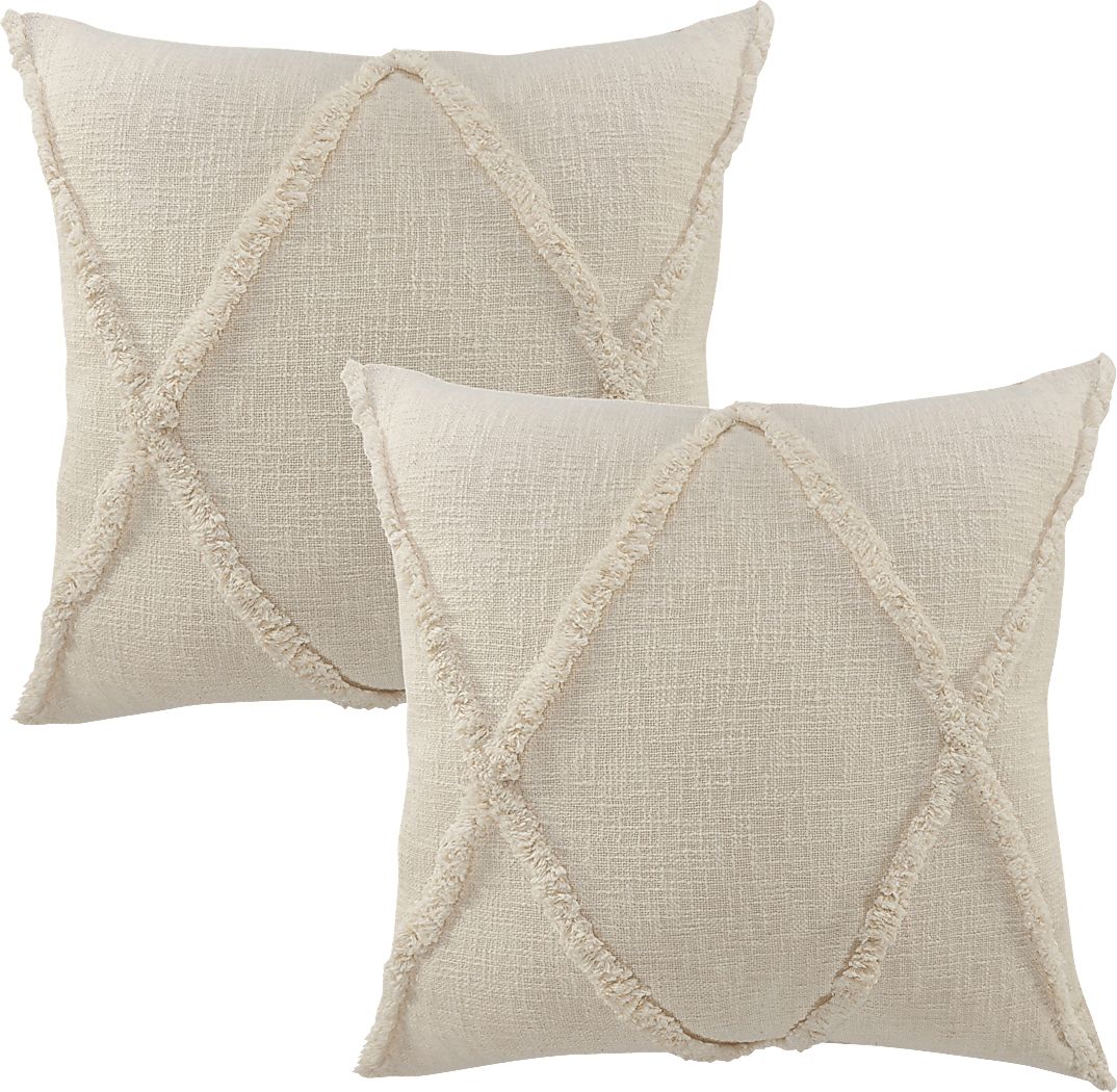 Rosellar Natural Accent Pillow Set of 2