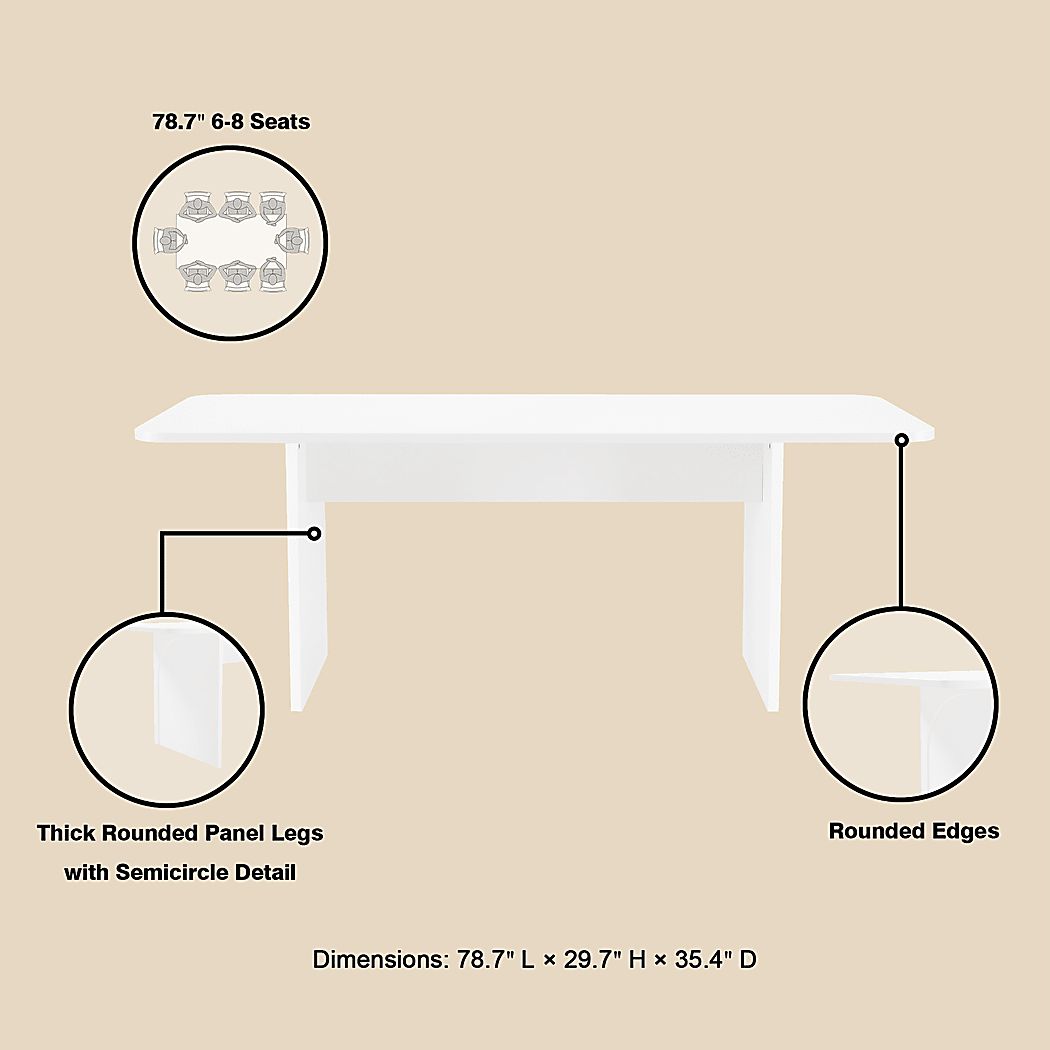Rosepointan White Dining Table - Thumbnail 5