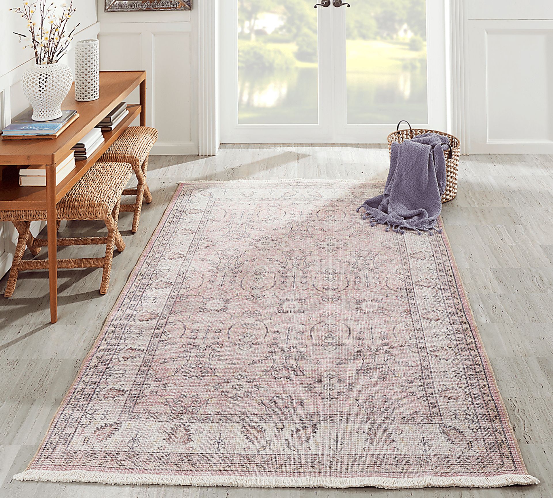 Roseris Pink 3' x 5' Rug - Image 2
