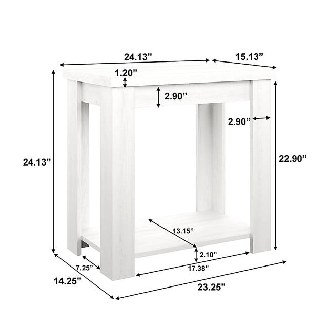 Rosestone White End Table - Thumbnail - Image 6
