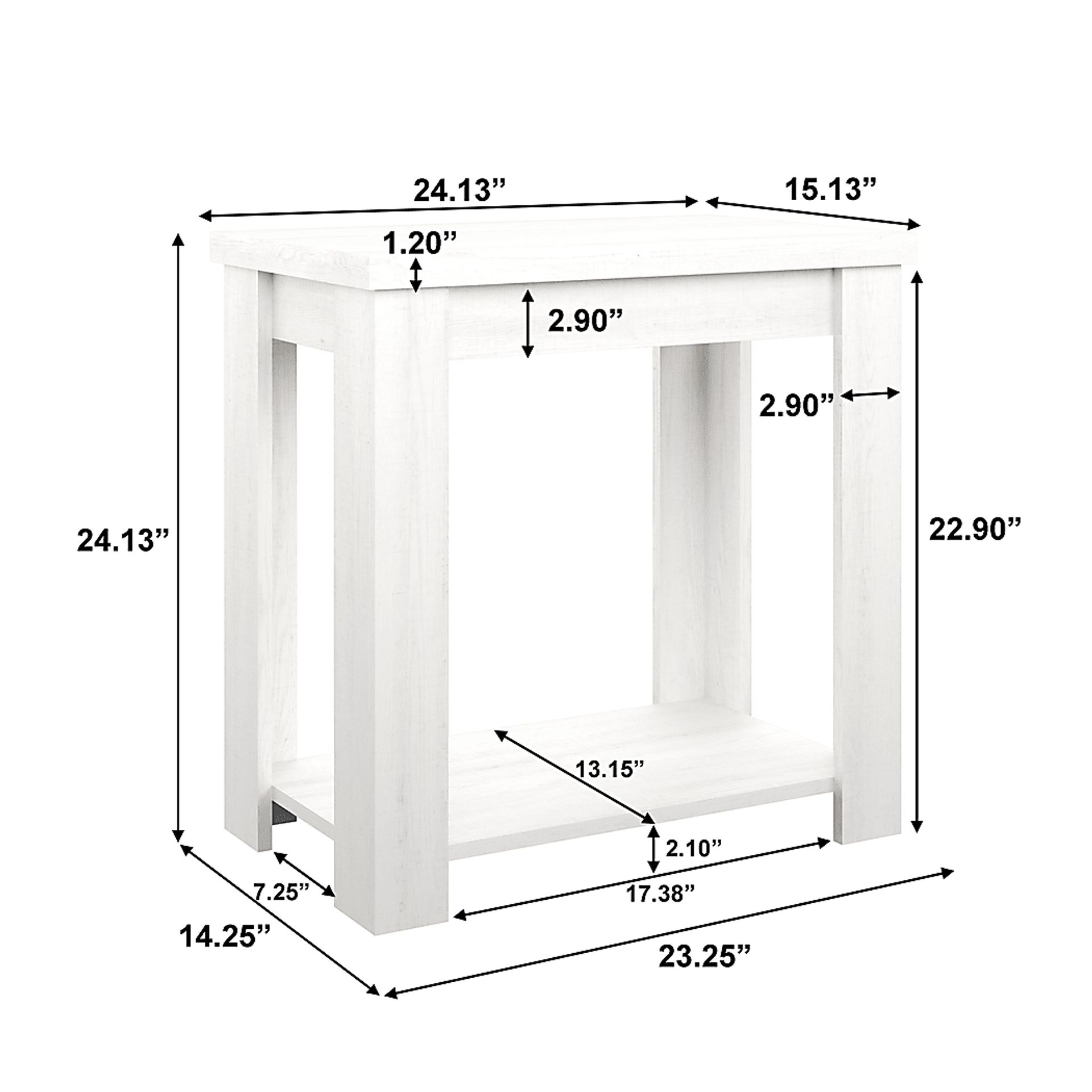 Rosestone White End Table - Image 6