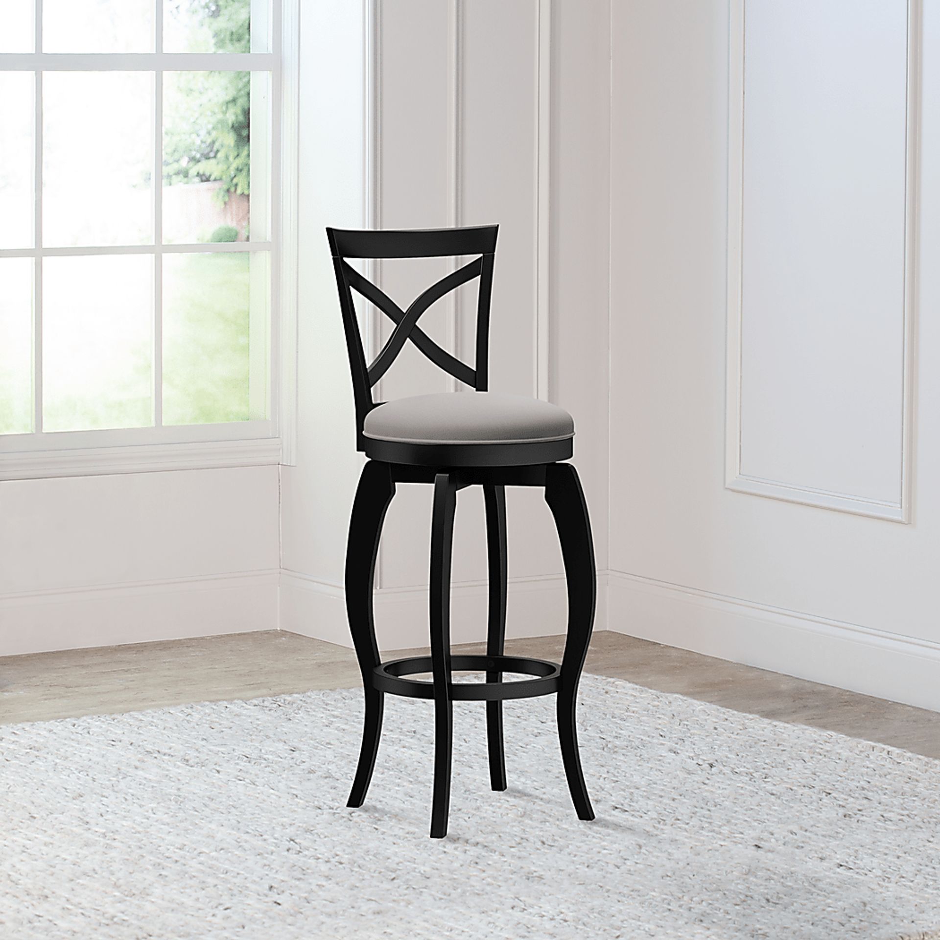 Roseton Black Swivel Barstool - Image 9