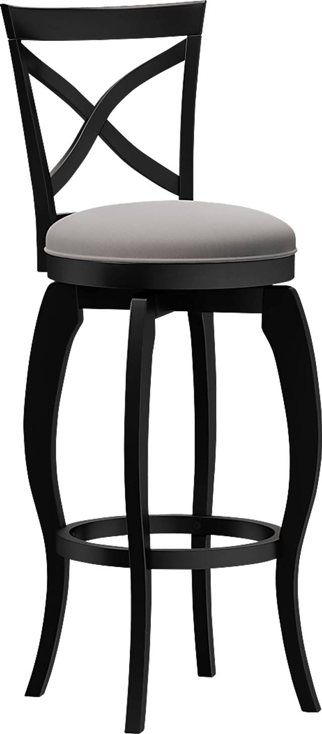Roseton Black Swivel Barstool - Thumbnail - Image 1