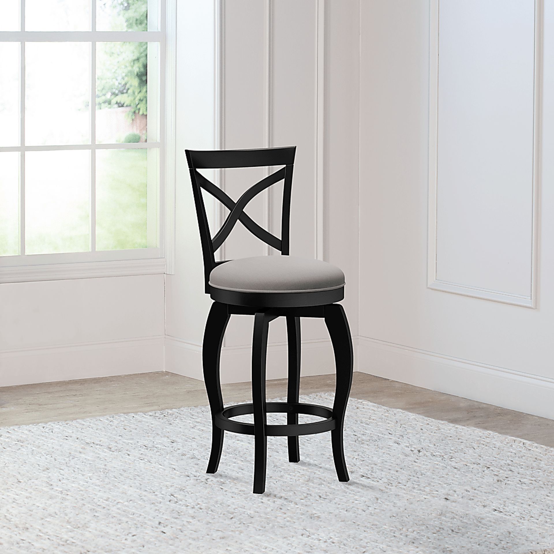 Roseton Black Swivel Counter Height Stool - Image 9