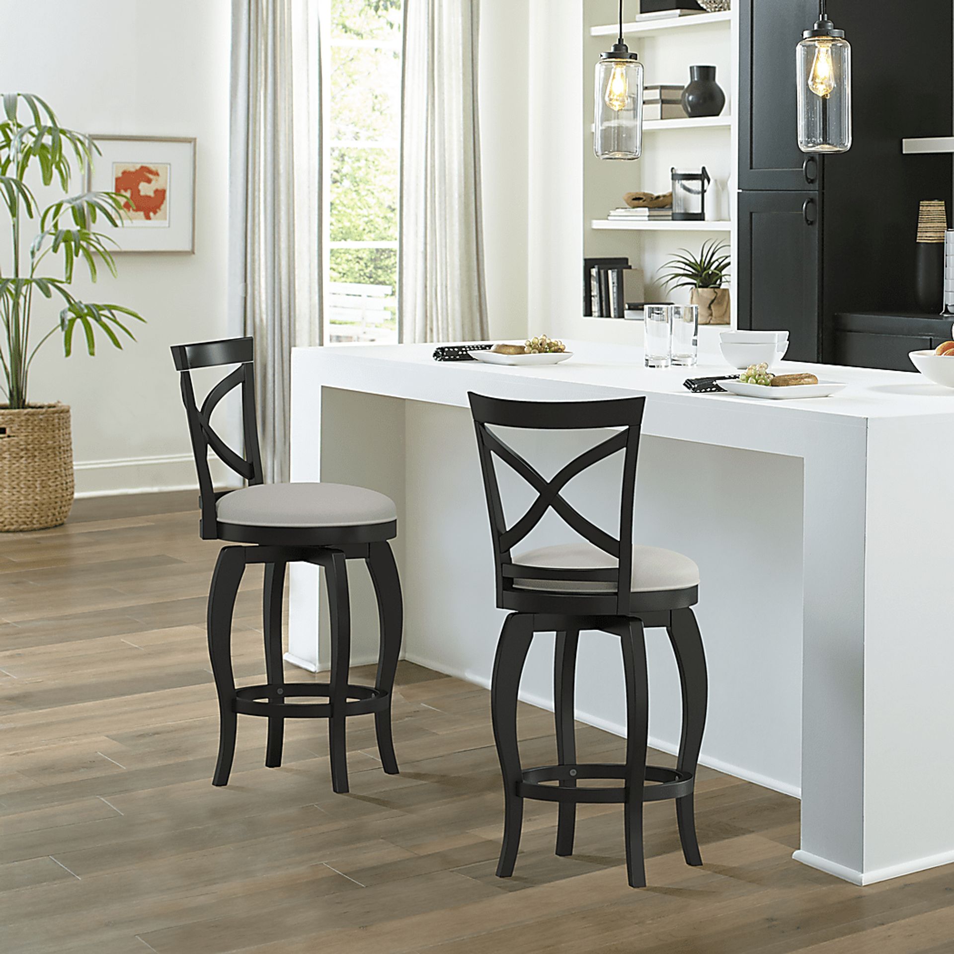 Roseton Black Swivel Counter Height Stool - Image 10