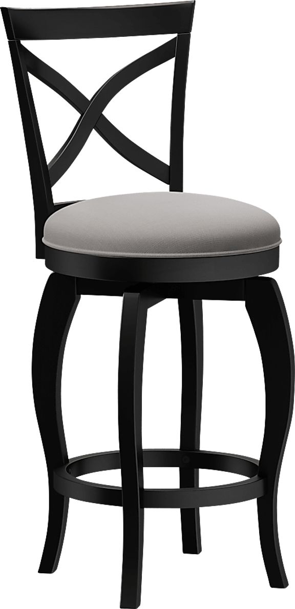 Roseton Black Swivel Counter Height Stool