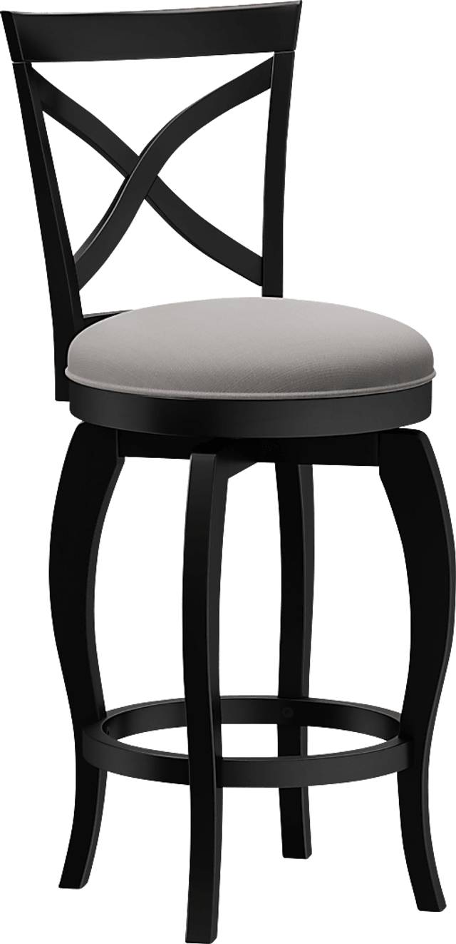 Roseton Black Swivel Counter Height Stool - Thumbnail - Image 1