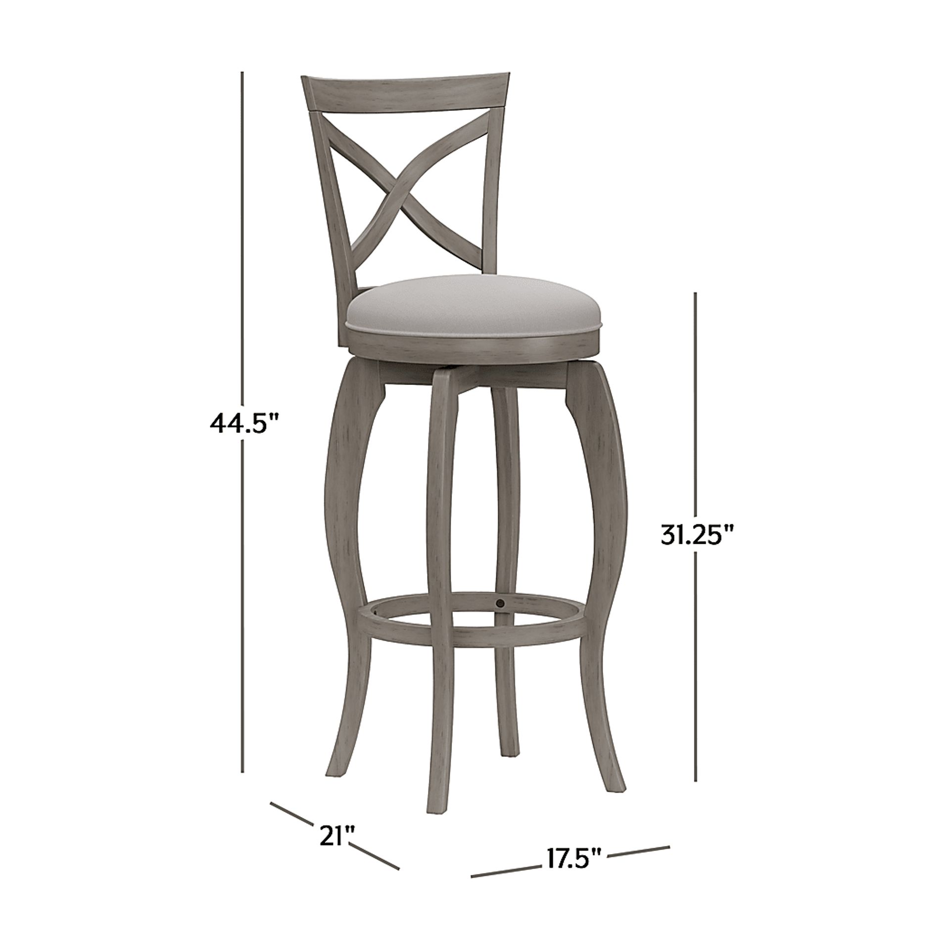 Roseton Gray Swivel Barstool - Image 13