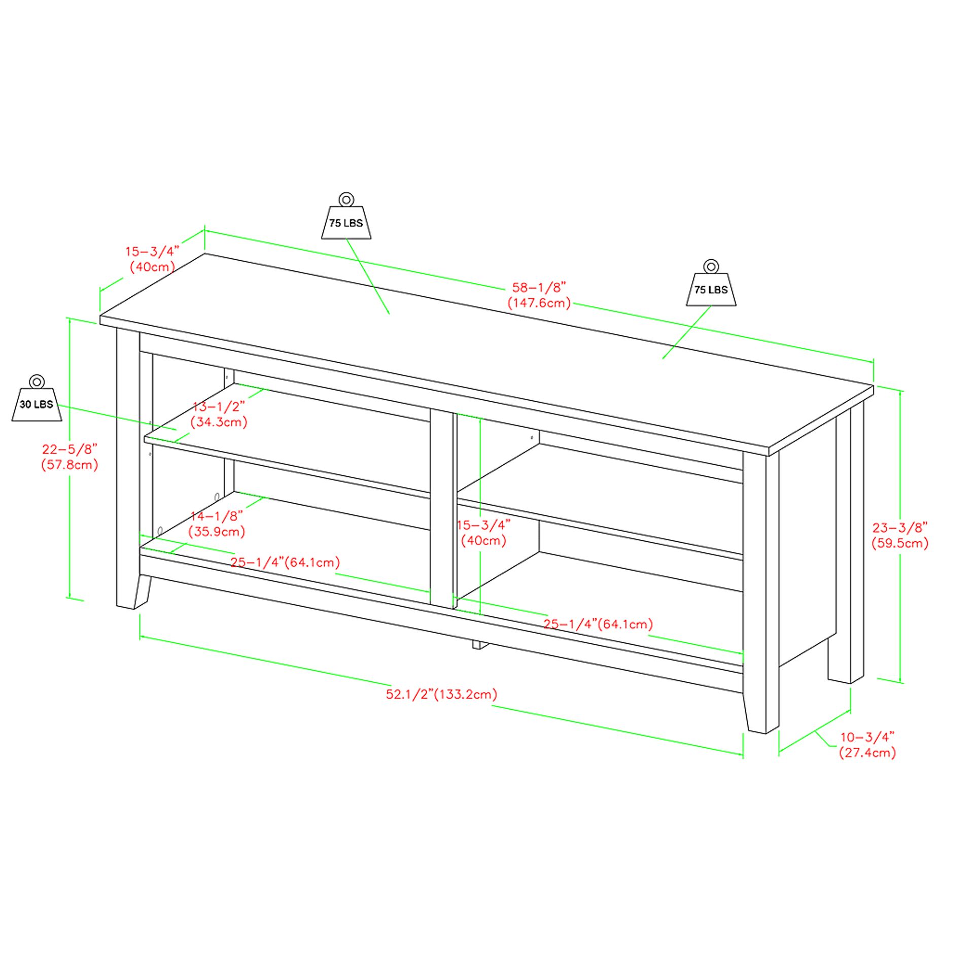 Rosevale White 58 in. Console - Image 4