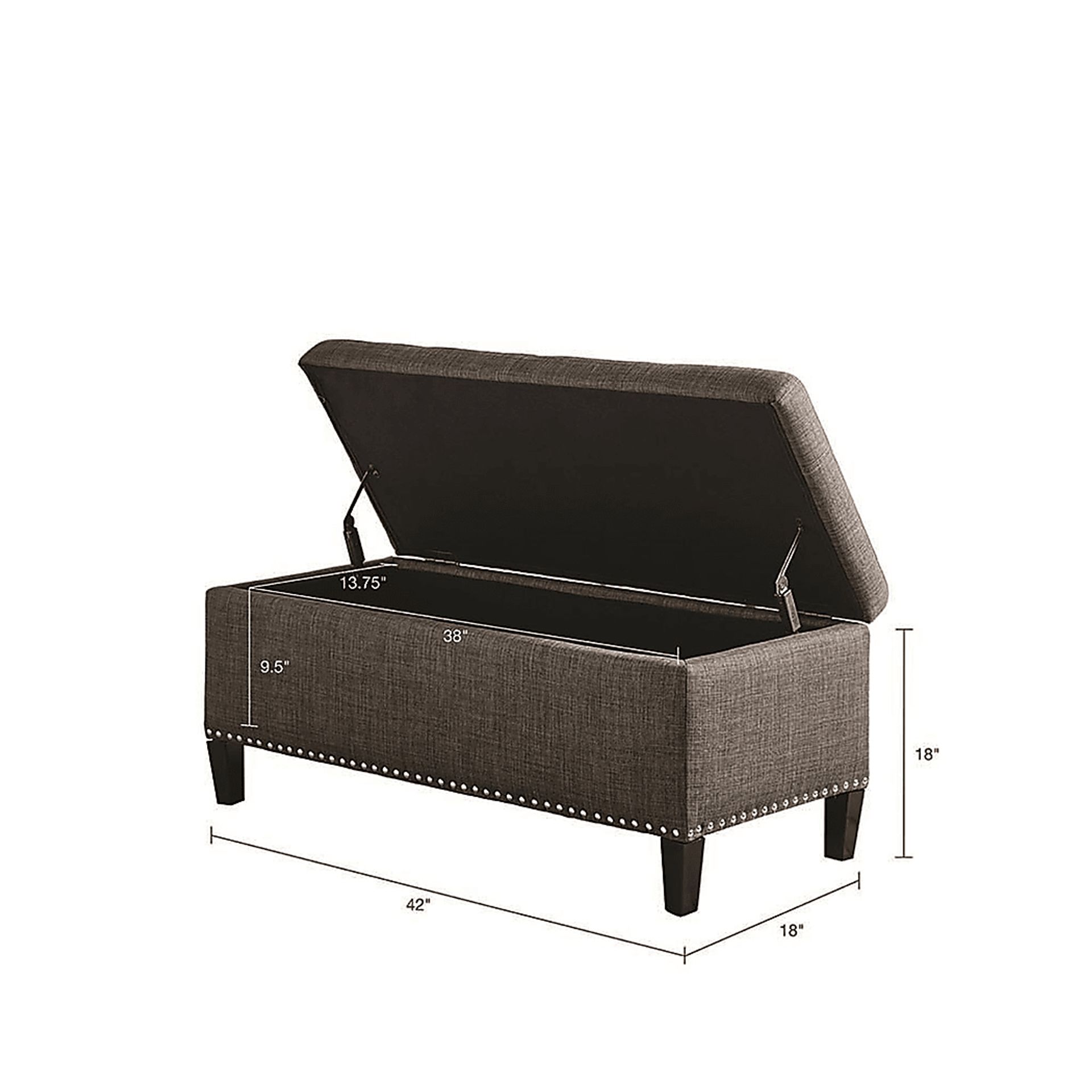 Rosewin Charcoal Accent Bench - Image 6