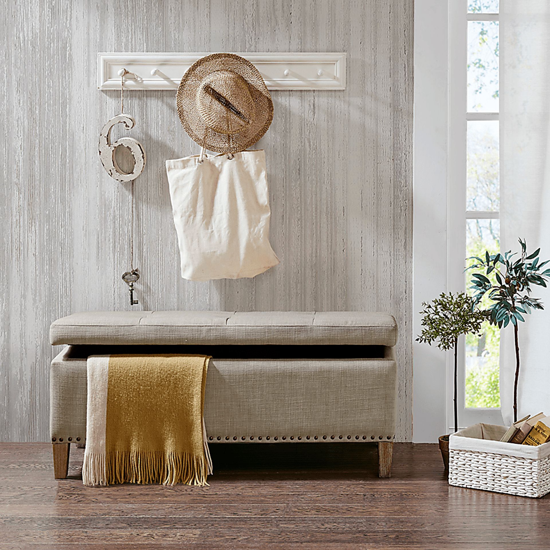 Rosewin Taupe Accent Bench - Image 2