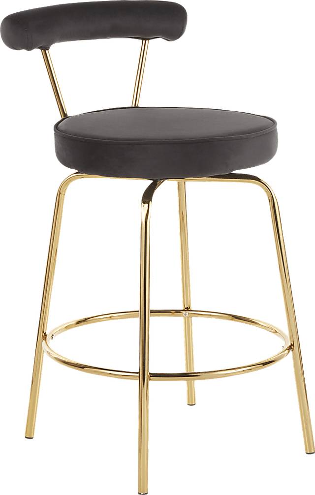 Rosiere Black Counter Height Stool, Set of 2 - Thumbnail - Image 2