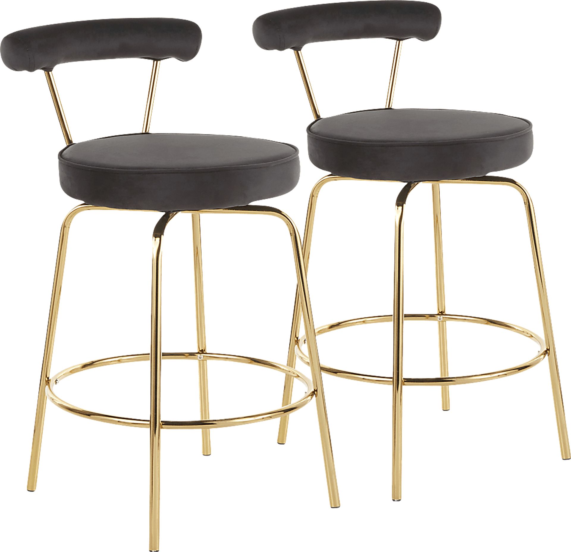 Rosiere Black Counter Height Stool, Set of 2 - Image 1