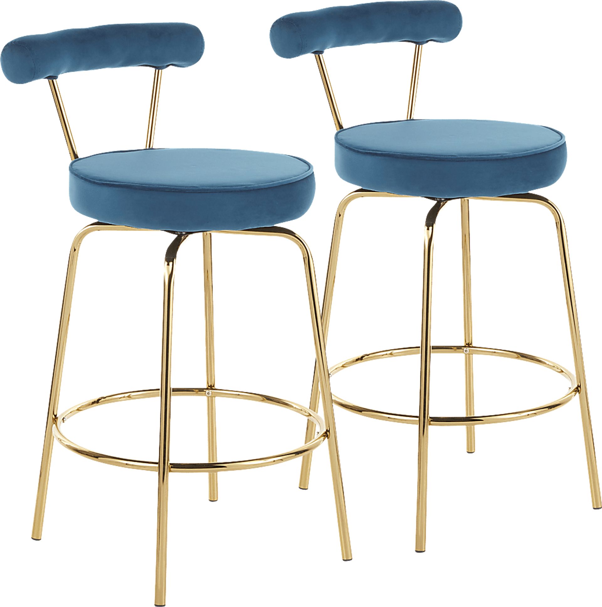 Rosiere Blue Counter Height Stool, Set of 2 - Image 1