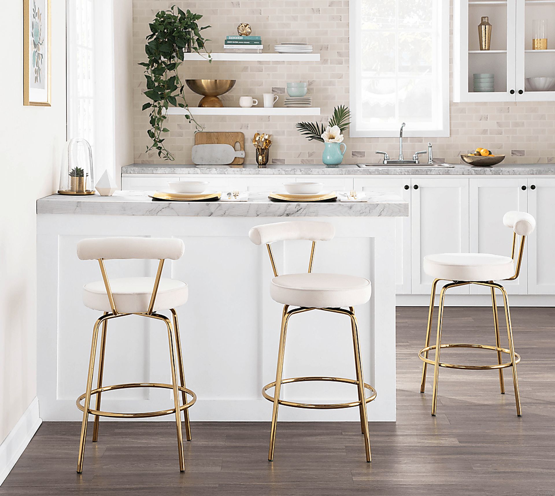 Rosiere Cream Counter Height Stool, Set of 2 - Image 9