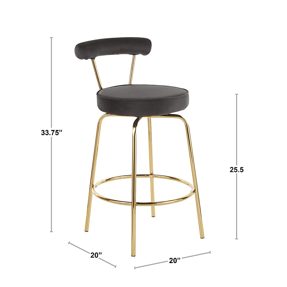 Rosiere Gold Colors,Metal Cream Beige Swivel Barstool | Rooms to Go