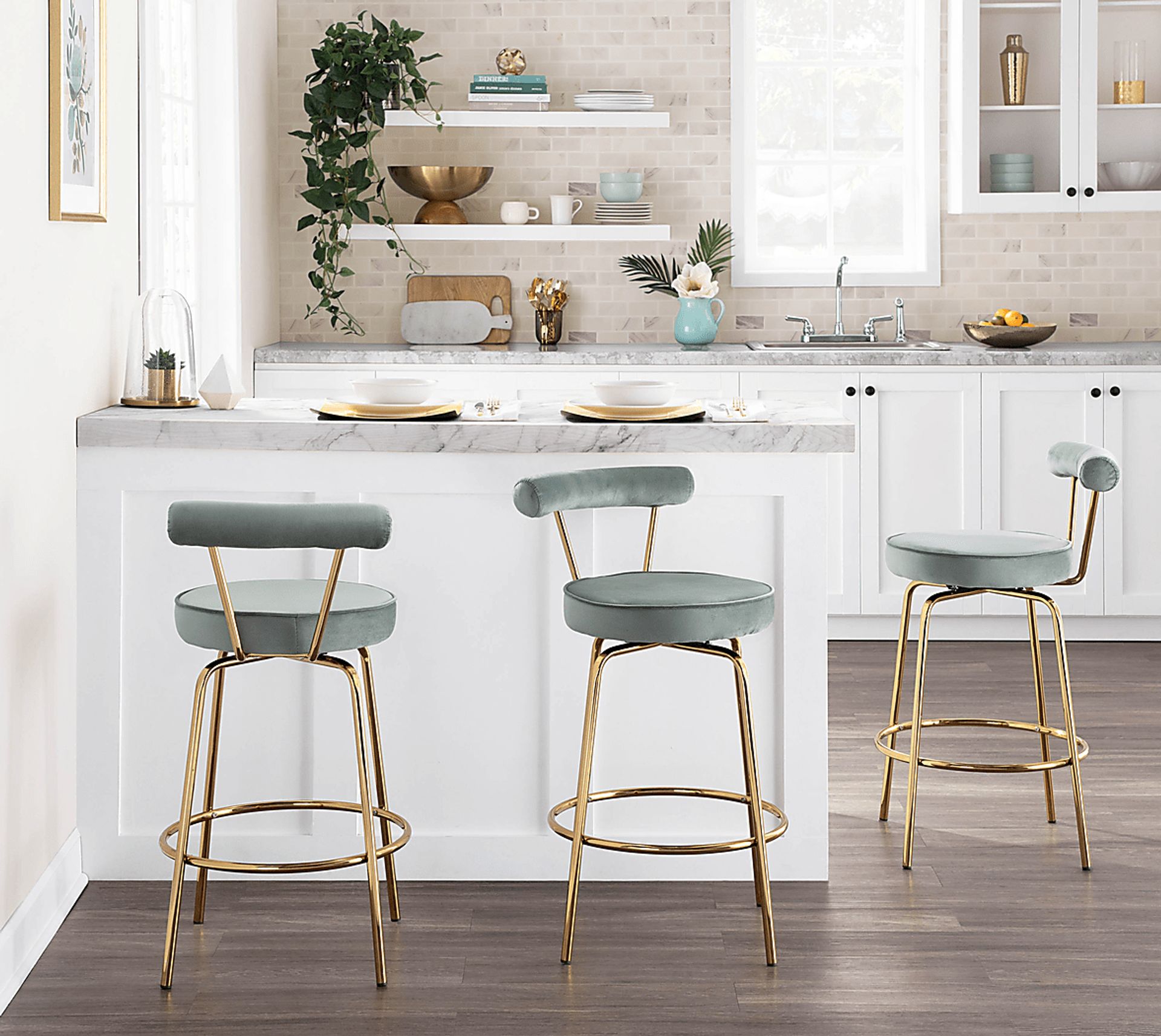 Rosiere Green Counter Height Stool, Set of 2 - Image 9