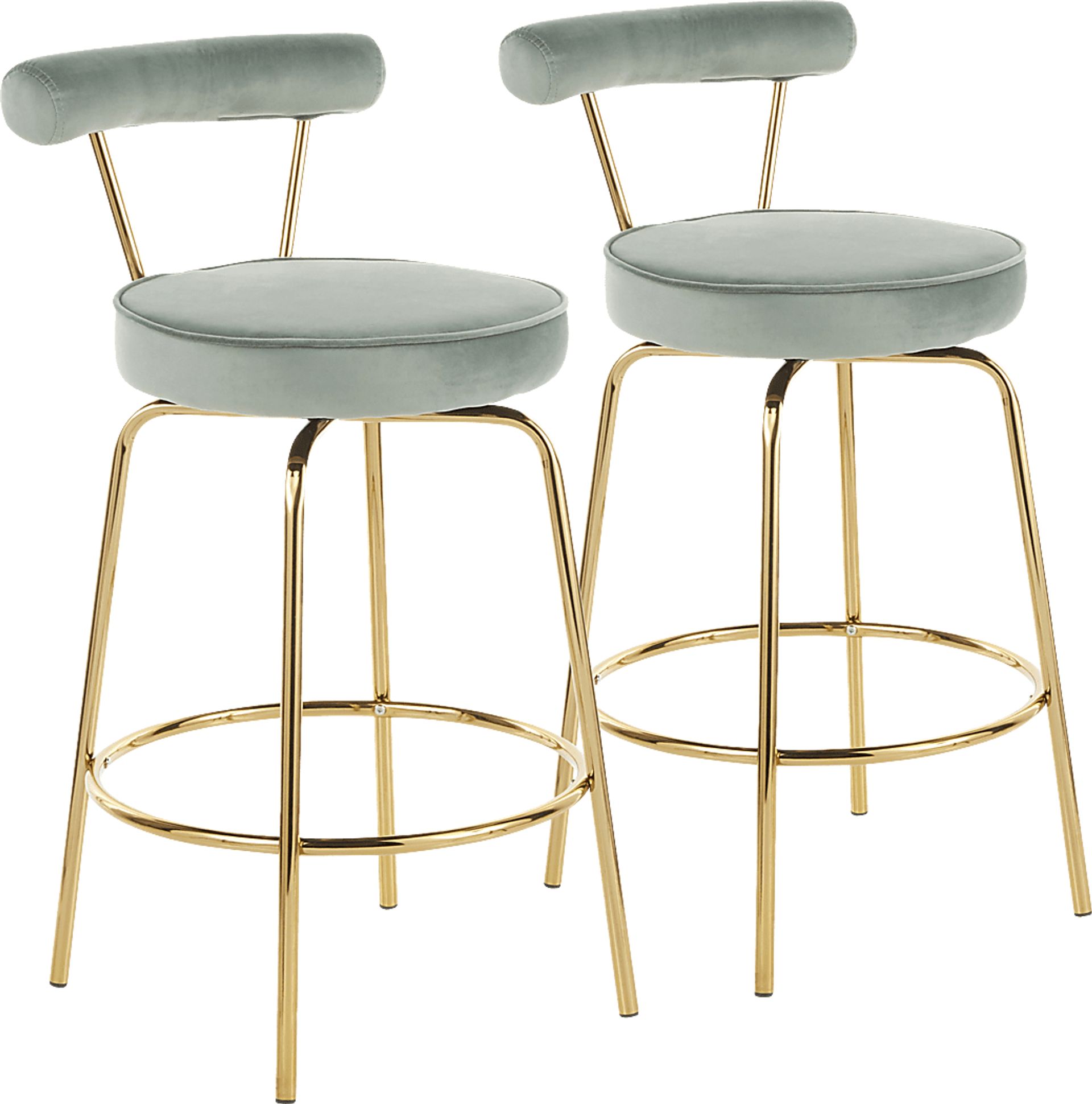 Rosiere Green Counter Height Stool, Set of 2 - Image 1