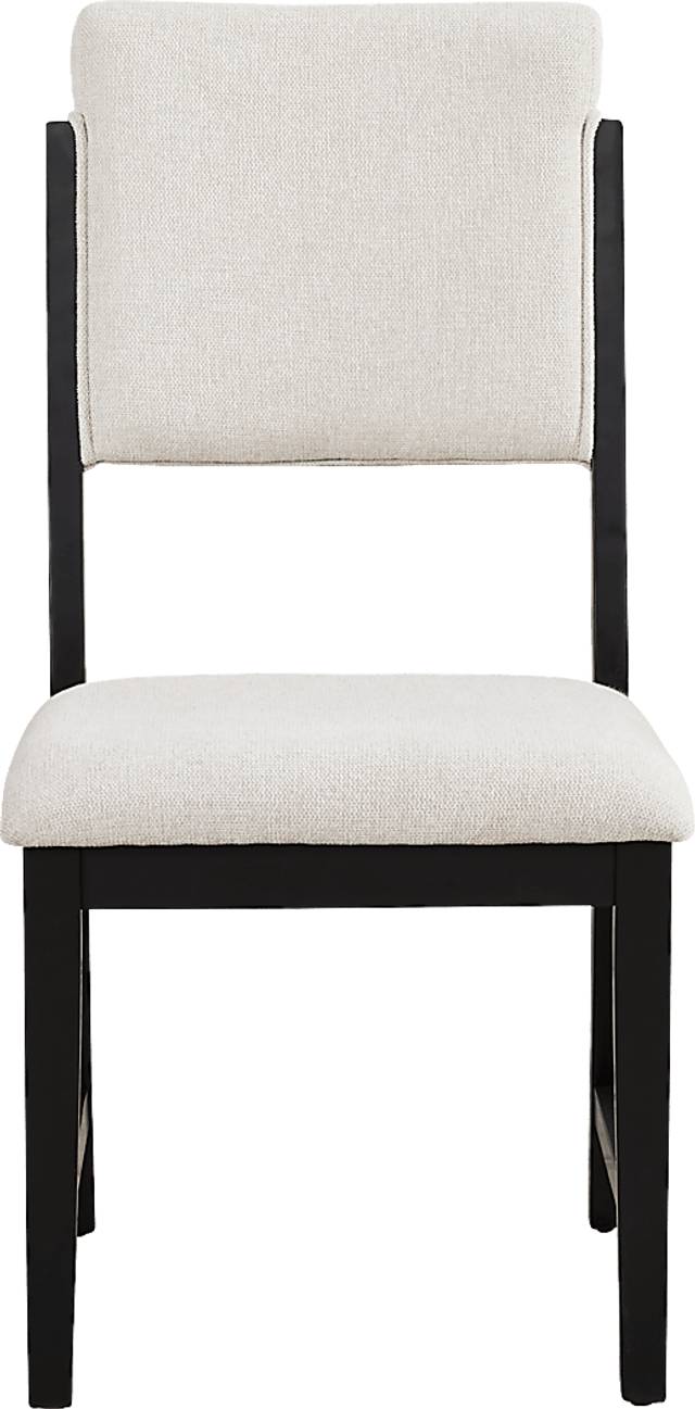 Rosolli Beige Side Chair with Black Legs - Thumbnail - Image 3