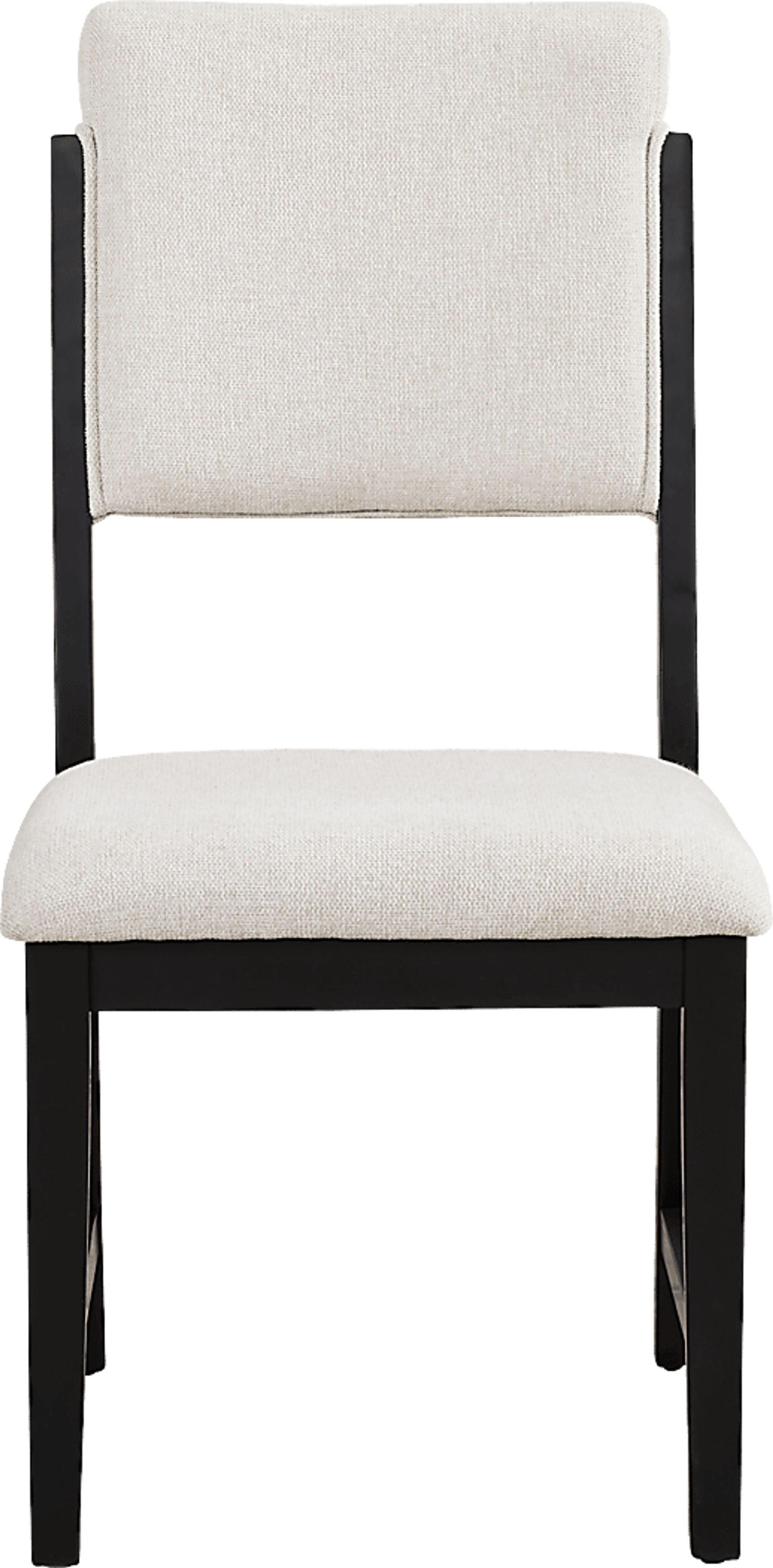 Rosolli Beige Side Chair with Black Legs - Image 3
