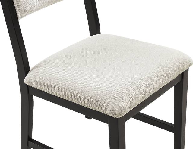 Rosolli Beige Side Chair with Black Legs - Thumbnail - Image 4