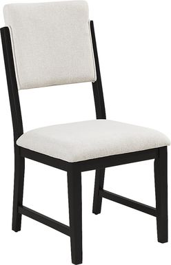Rosolli Beige Side Chair with Black Legs