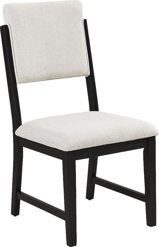 Rosolli Beige Side Chair with Black Legs