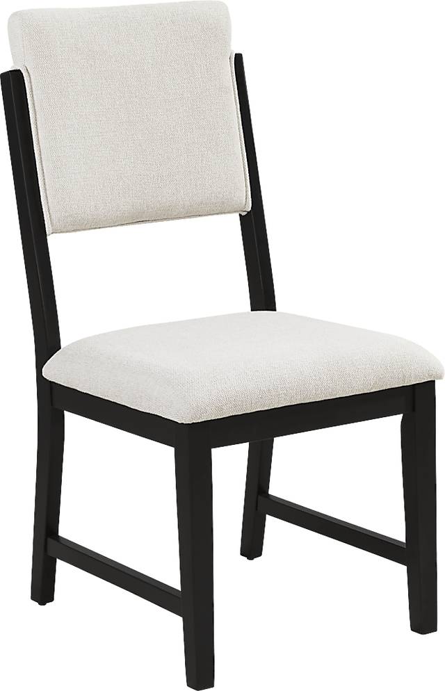 Rosolli Beige Side Chair with Black Legs - Thumbnail - Image 1