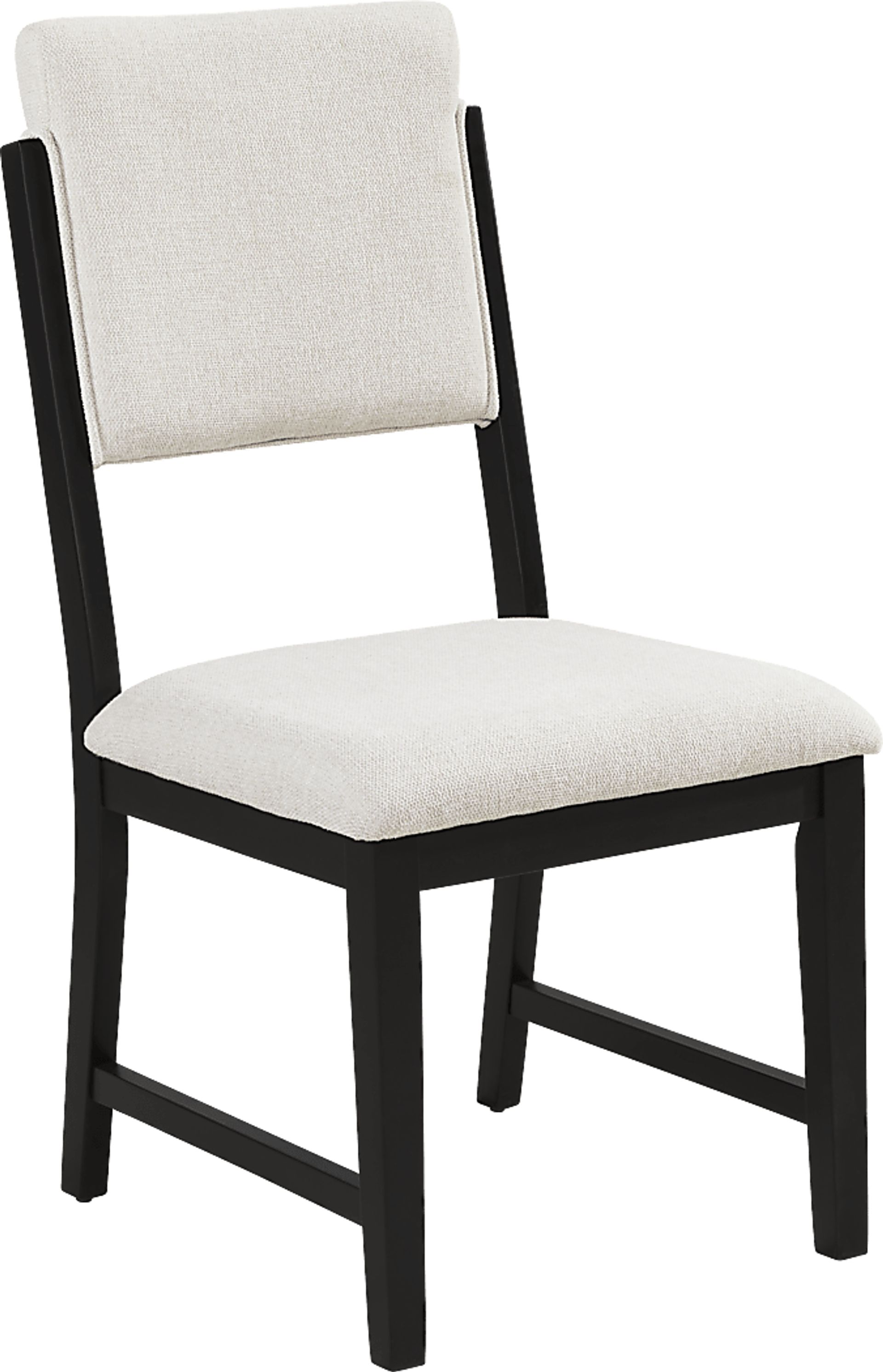 Rosolli Beige Side Chair with Black Legs - Image 1