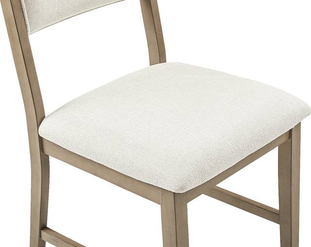 Rosolli Gray 5 Pc Round Dining Room with Beige Upholstered Chairs - Thumbnail - Image 7