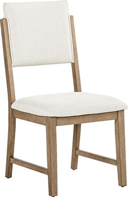 Rosolli Beige Side Chair with Gray Legs