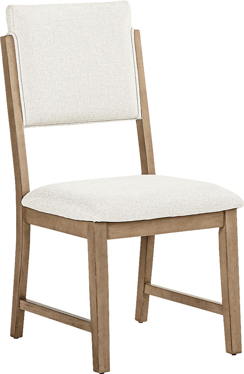 Rosolli Beige Side Chair with Gray Legs