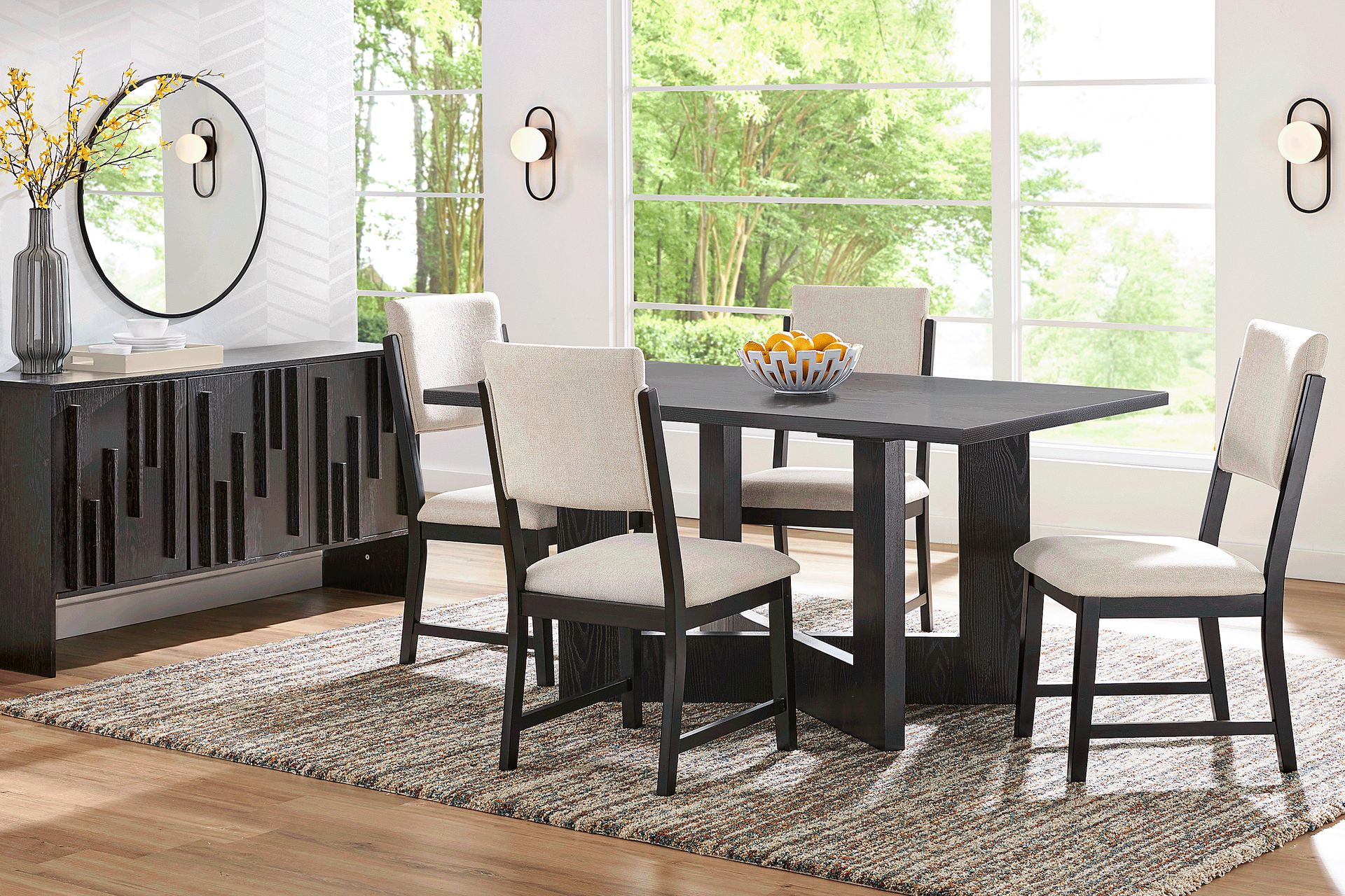 Rosolli Black Rectangular Dining Table - Image 2