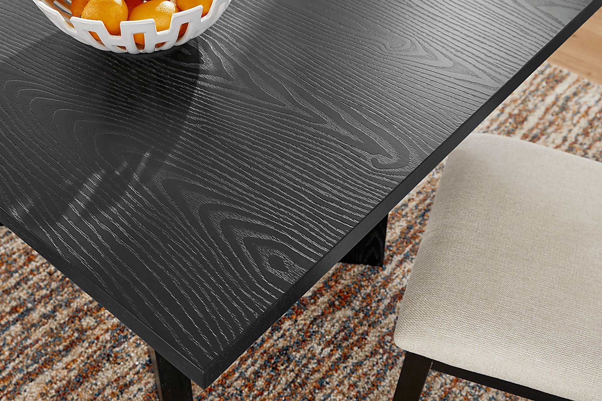 Rosolli Black Rectangular Dining Table - Image 3