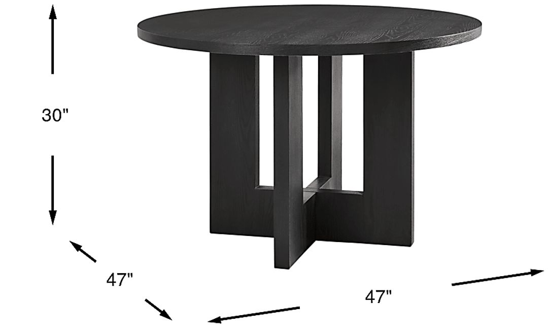 Rosolli Black Round Dining Table