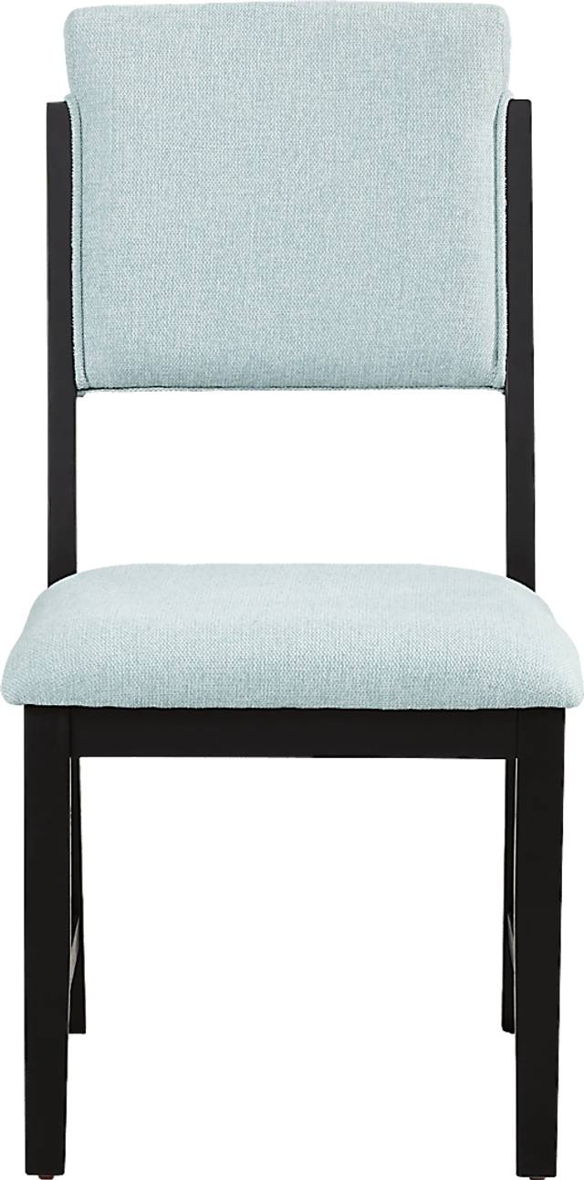 Rosolli Blue Side Chair with Black Legs - Thumbnail - Image 2